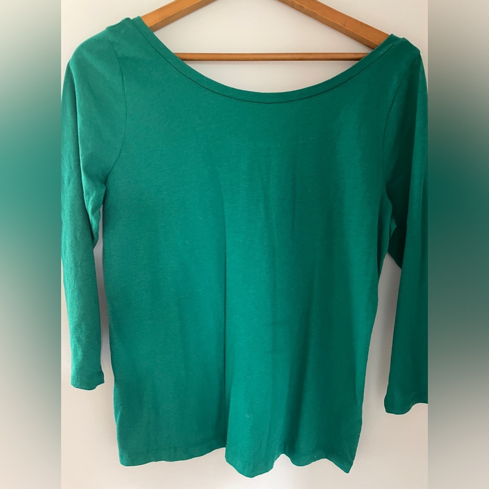 JCrew scoop neck. Scoop front & back. long sleeve, never worn.